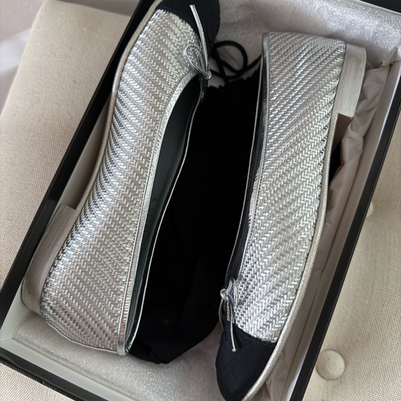 CHANEL Silver and Black Women's Shoes - Picture 1 of 5